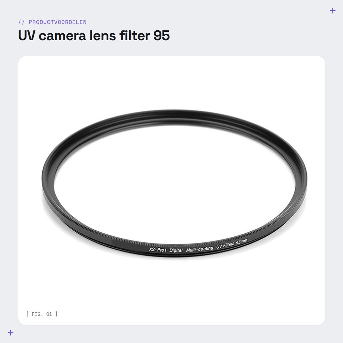 Dailygoods- Cameralens Filter 95 mm - Aluminium - Ultra-slim - Dubbelzijdige Coating - Optisch Glas - Hoog Lichtdoorlatendheid - UV-filter