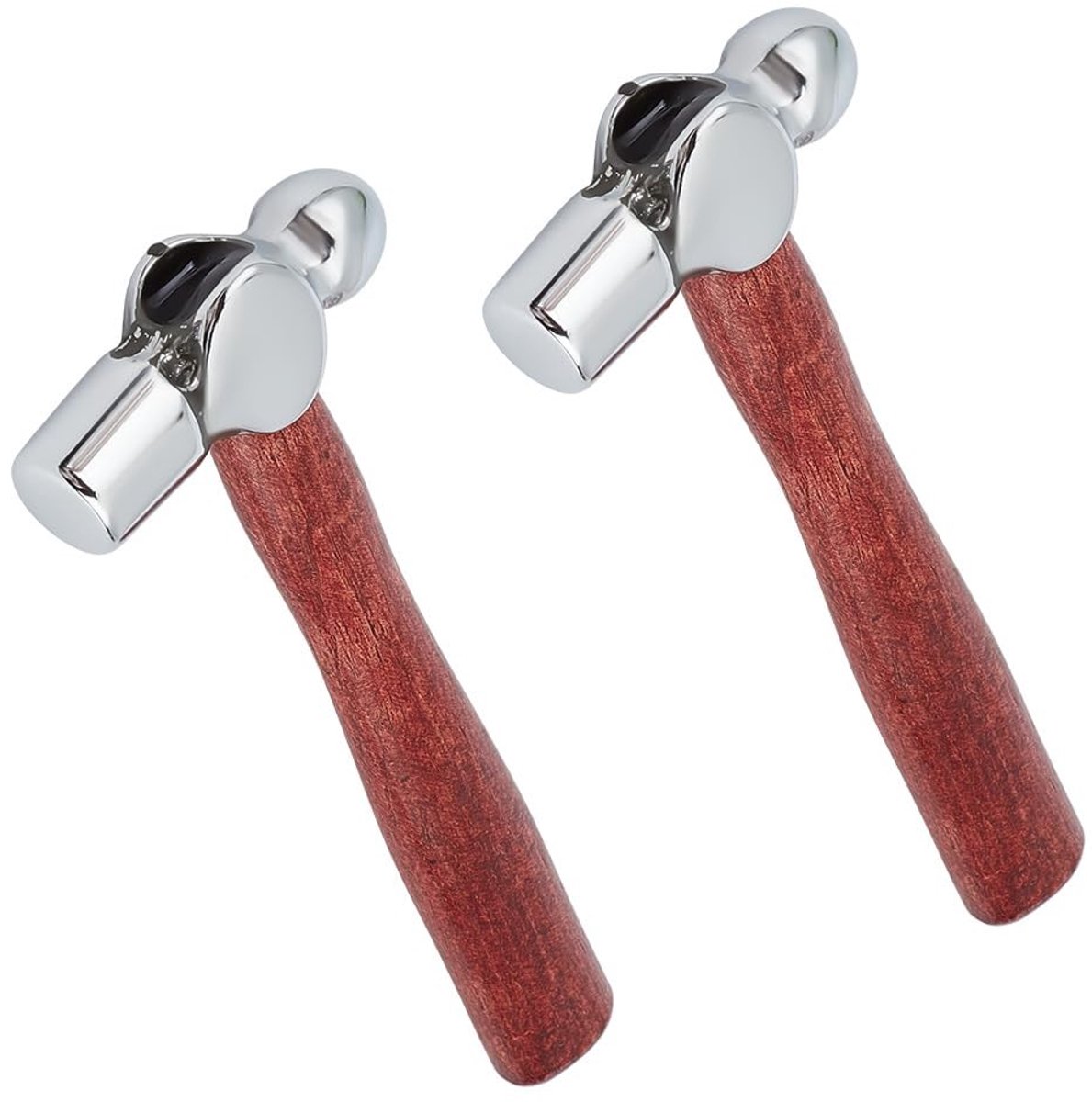 Dailygoods- Mini Hamer Dubbelzijdig - 2 Stuks - Carbon Staal - Houten Handvat - 15,7 cm - Sieraden Maken