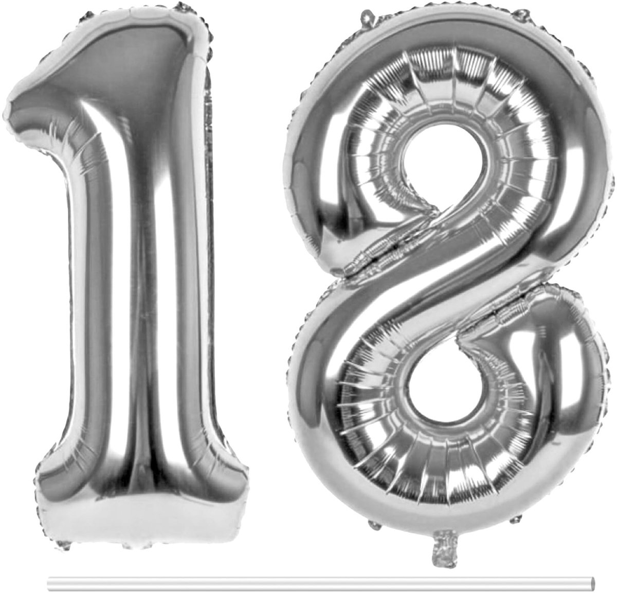 Dailygoods- Nummerballon XXL 83 cm - Cijferballon 0-9 - Folieballon - Verjaardagsdecoratie - Aluminiumfolie - Metallic textuur