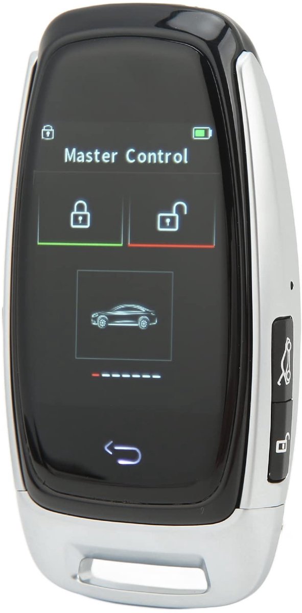 Dailygoods - Smart LCD Autosleutel met Bluetooth 5.0 - Keyless Toegang en Aanpasbaar Logo - Zink Legering (Zilver)