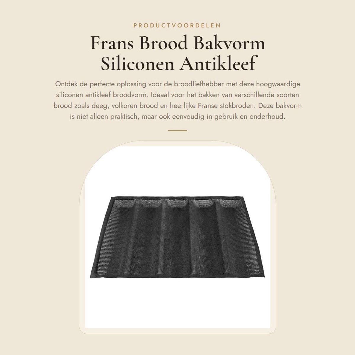Dailygoods- Bakvorm Siliconen Antikleef - Broodvorm - Baguette Bakvorm - Hittebestendig tot 250°C - Voedselveilig - Eenvoudig te Reinigen