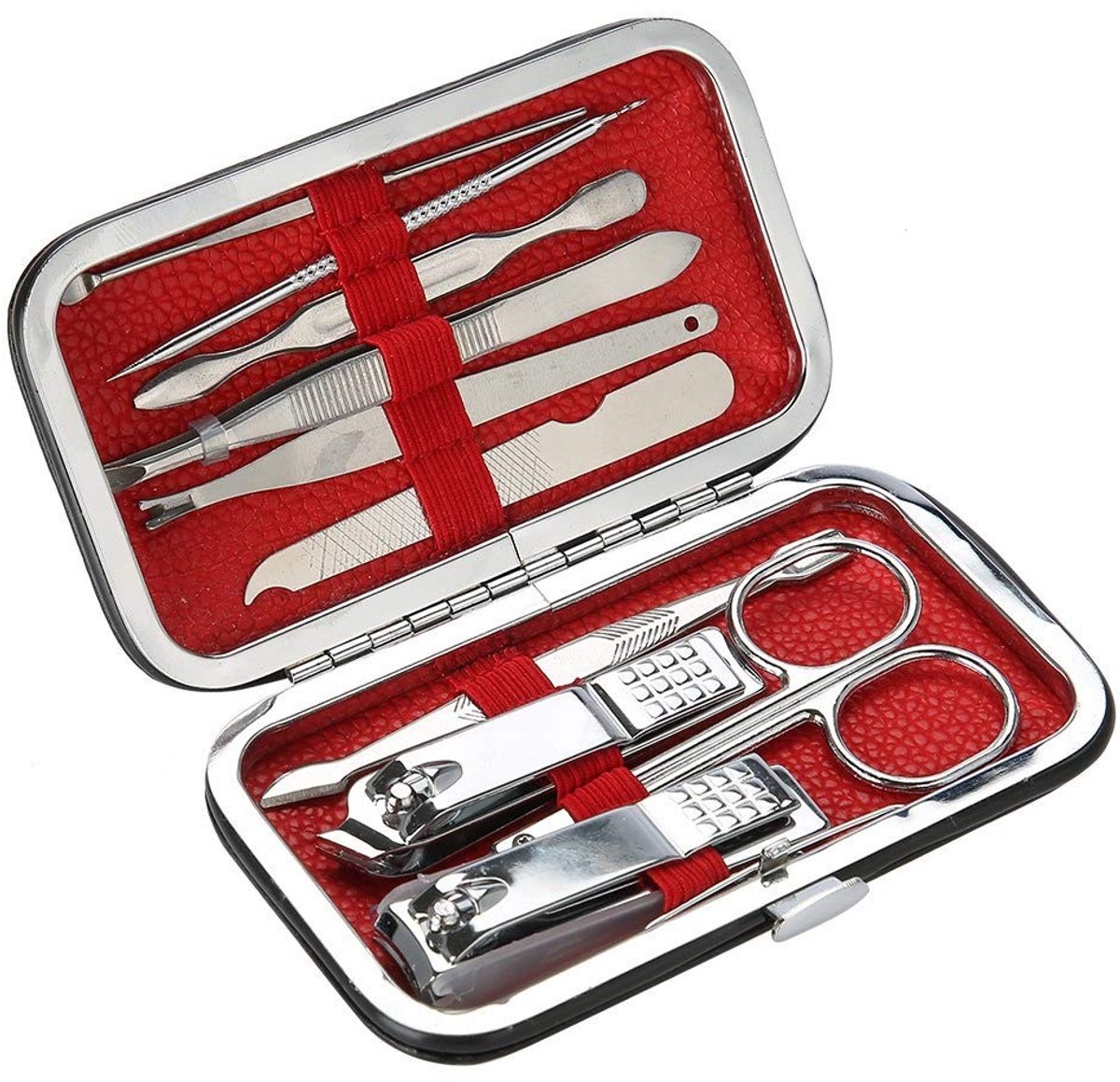 Dailygoods- Manicureset 10-delig - Roestvrij Staal - Antislip Ontwerp - Nagelknipper - Nagelvijlschaar - Duurzaam Materiaal - Nagelset