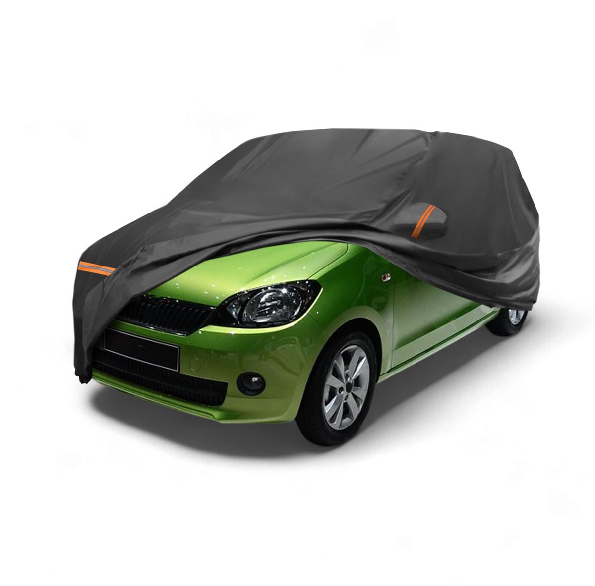 Dailygoods- Autokap Waterdicht - Autohoes voor Buiten - Bescherming tegen Weersinvloeden - Reflecterende Waarschuwingsbalk - Geschikt voor Skoda Citigo 2011-2019 - Winddicht