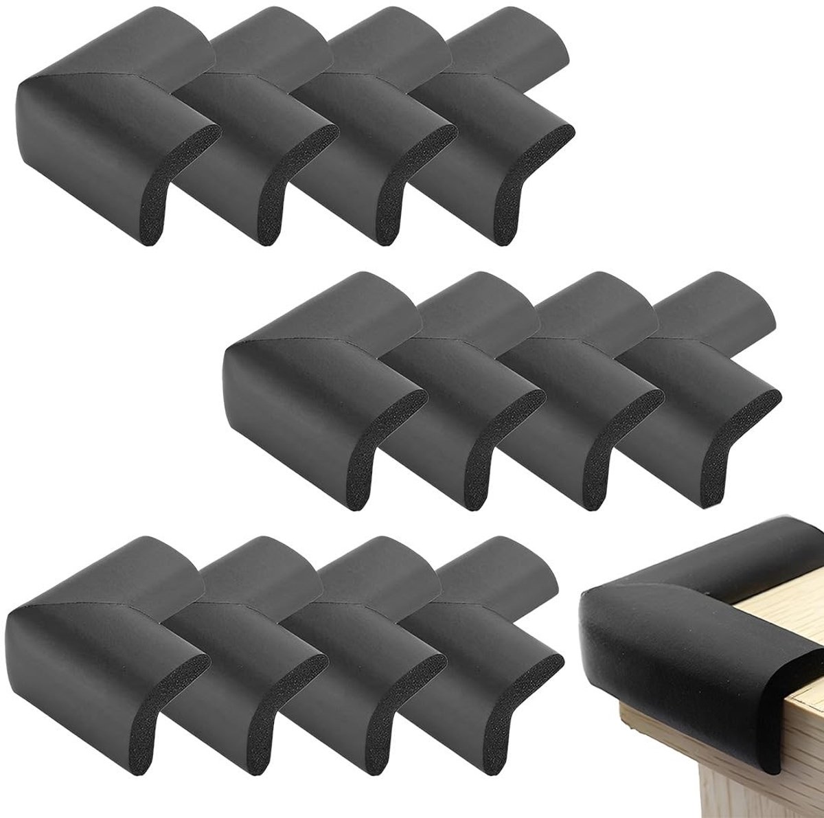 Dailygoods- Hoekbescherming Zacht Schuim - 12 Hoekbeschermers - Tafelbescherming - Veiligheid voor Kinderen - Antislip - Schokabsorberend - Hoekkussen