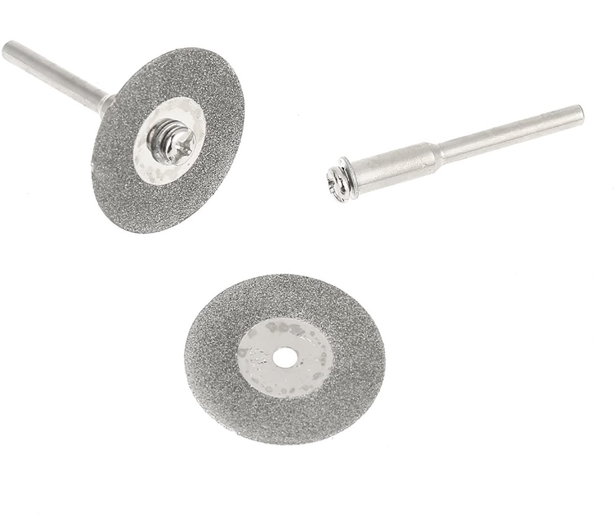 Dailygoods- Snijdisk 0,5mm - 30 Stuks Diamant Boor Bits - 10 Stuks Zaagbladen - Snijgereedschap Accessoires - 2 Stuks Mandrel - Rotatietools - Snijschijf
