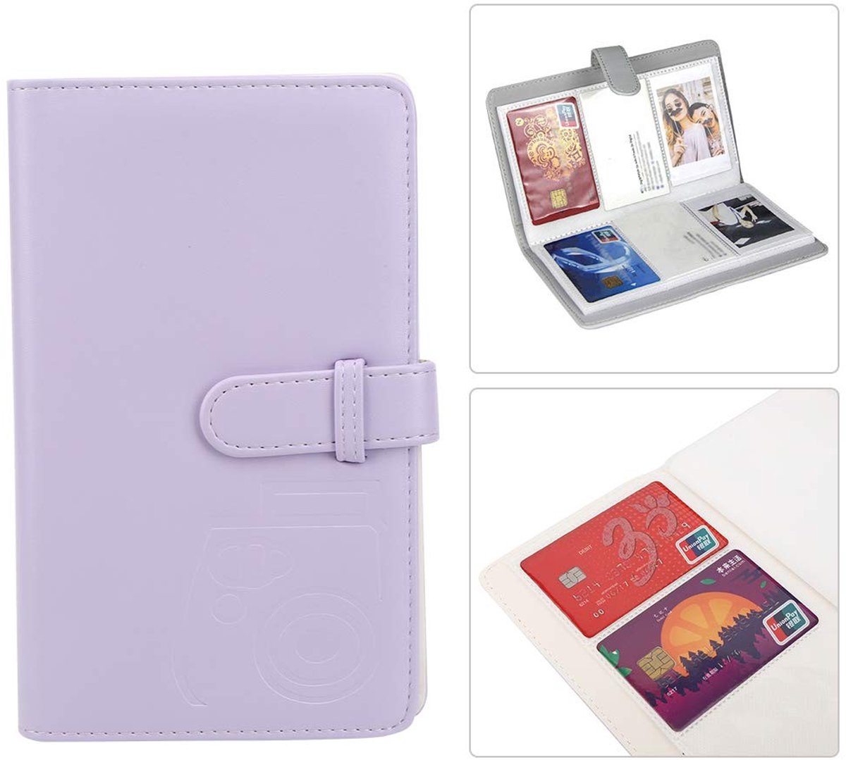 Dailygoods- Fotoalbum 96 Pockets - Insteekalbum voor Mini Camera's - Plakalbum voor 3 inch Foto's - Fotocards en Visitekaarten - Modern en Praktisch Ontwerp - Fotoboek