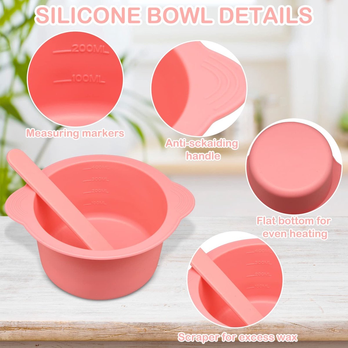 Dailygoods- Waswarmer Siliconen - 2 Stuks - Herbruikbare Kom - Waterdicht - Antiaanbaklaag - Gemakkelijk Schoon te Maken - Wax Liner