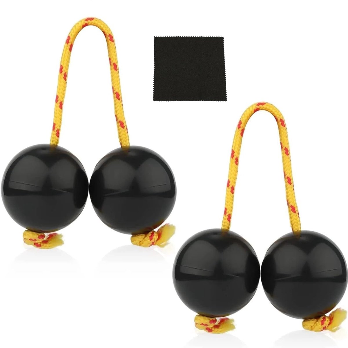 Dailygoods- Kashaka Handpercussie - 2 Paar Shakers - Afrikaanse Muziekinstrumenten - Kunststof - Diameter 5 cm - Inclusief Reinigingsdoek - Shaker