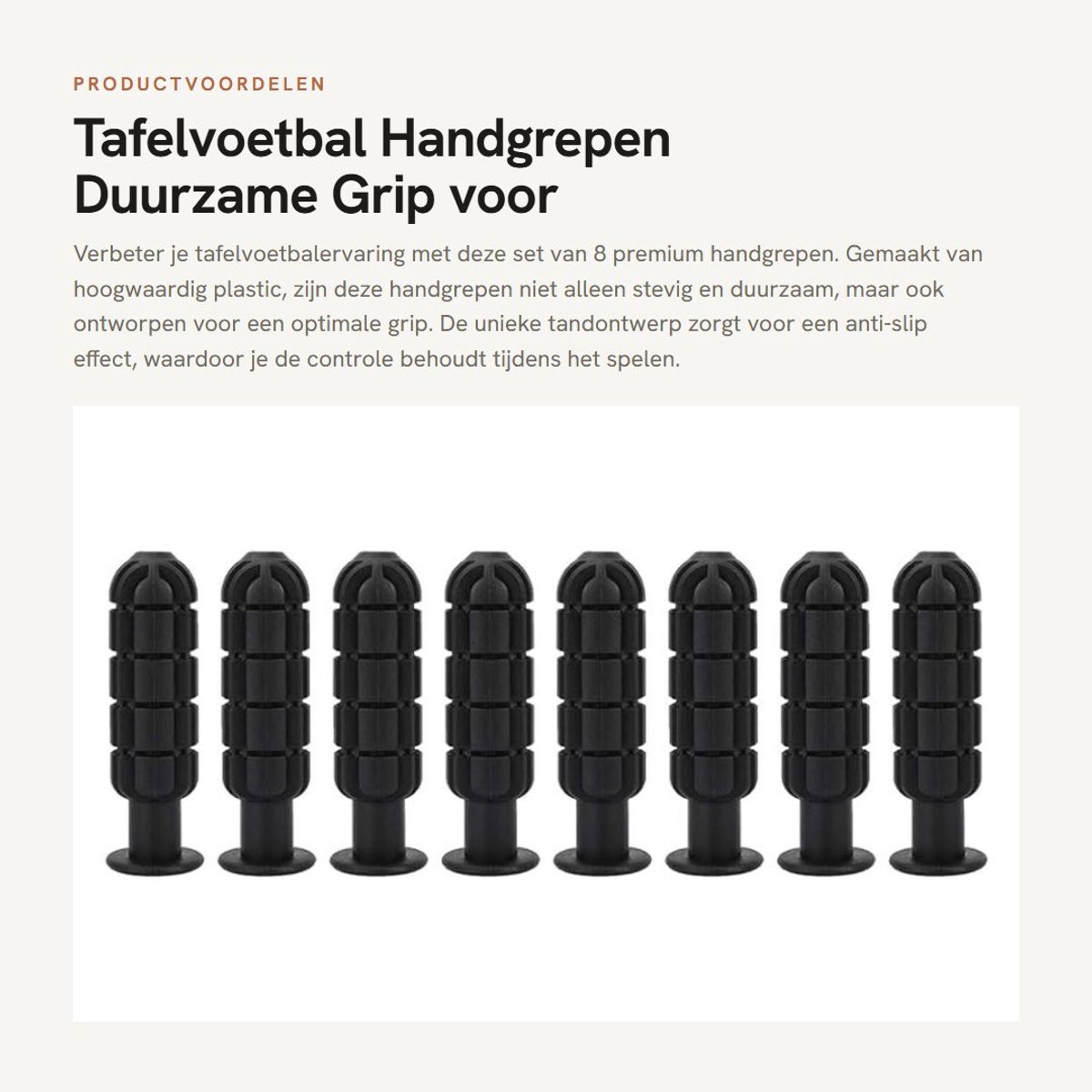 Dailygoods- Tafelvoetbalhandvat 8 Stuks - Antislip Grip - Duurzaam Plastic - Voor Tafelvoetbalspelers - Geschikt voor Kinderen - Makkelijk in Gebruik - Tafelvoetbal