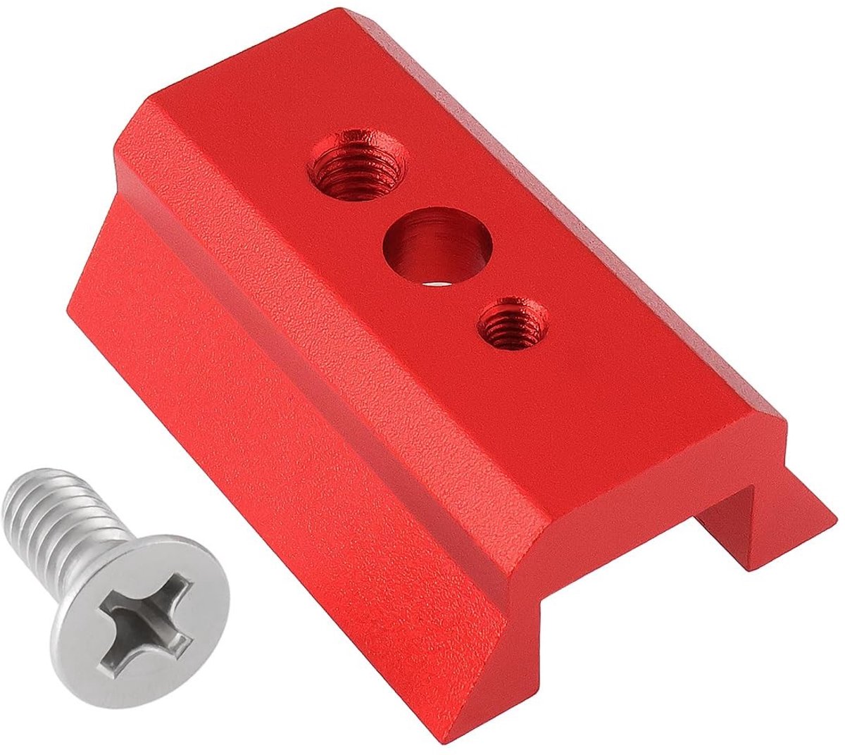 Dailygoods- Telescoop Zwaluwstaart Plaat Rood - 45mm - Metaal - Schroef - 45x31x16mm - Middenkanaal 16mm - Eenvoudige installatie - Montageplaat