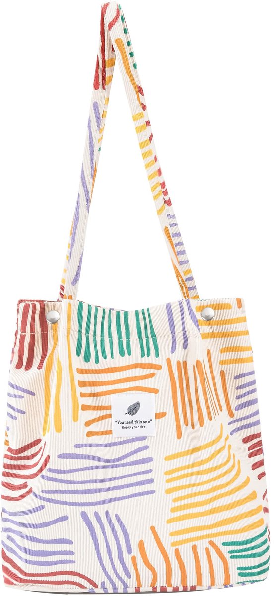 Dailygoods- Schoudertas Grote Capaciteit - Corduroy Shopper - Handtas Dames - Boodschappentas - Crossbody Tas - Minimalistisch Design