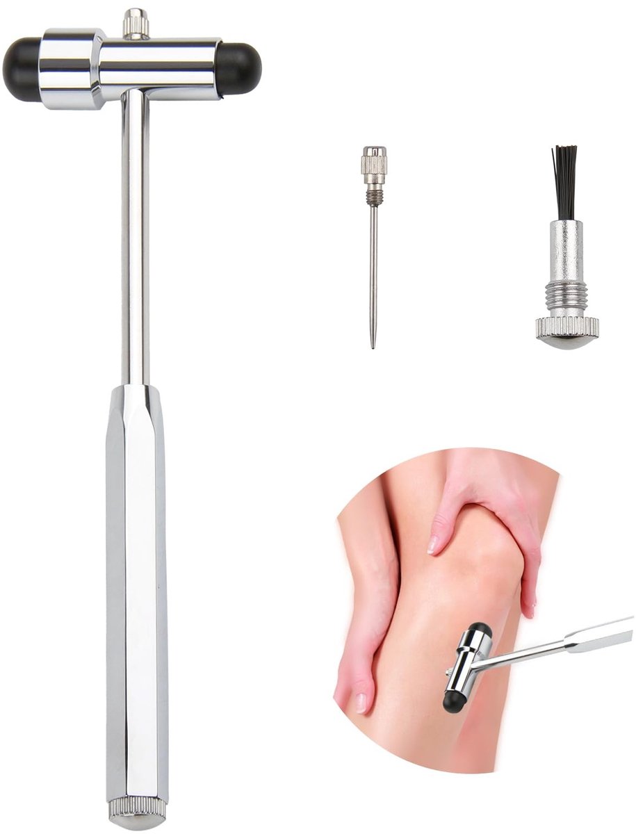 Dailygoods- Reflexhamer met kwast en naald - Neurologisch gereedschap - Spierreflexdiagnose - Ergonomische handgreep - Hoogwaardig ABS-kunststof - Duurzaam ontwerp - Diagnosetool