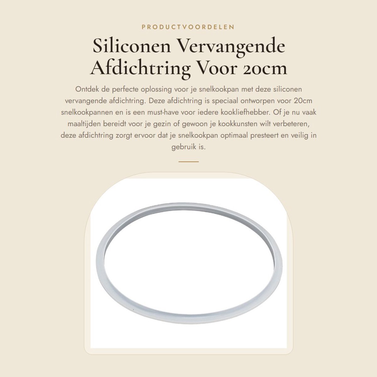 Dailygoods- Afdichtring Vervangend - Geschikt voor Snelkookpan - Siliconen - Eenvoudig te Reinigen - Kwaliteitsnormen - 20cm - Snelkookpanring
