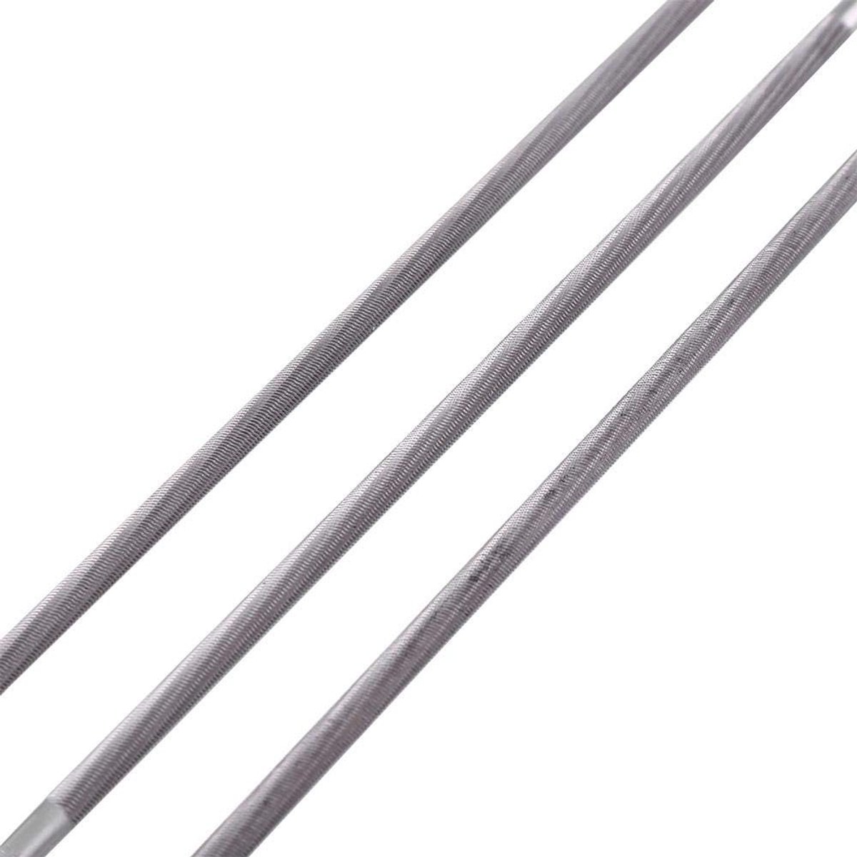 Dailygoods- Kettingslijperset 3-delig - Schachtdiameter 4 mm - Hoge hardheid - Slijtvast - Ronde vorm - Eenvoudig uiterlijk - Zaagvijl
