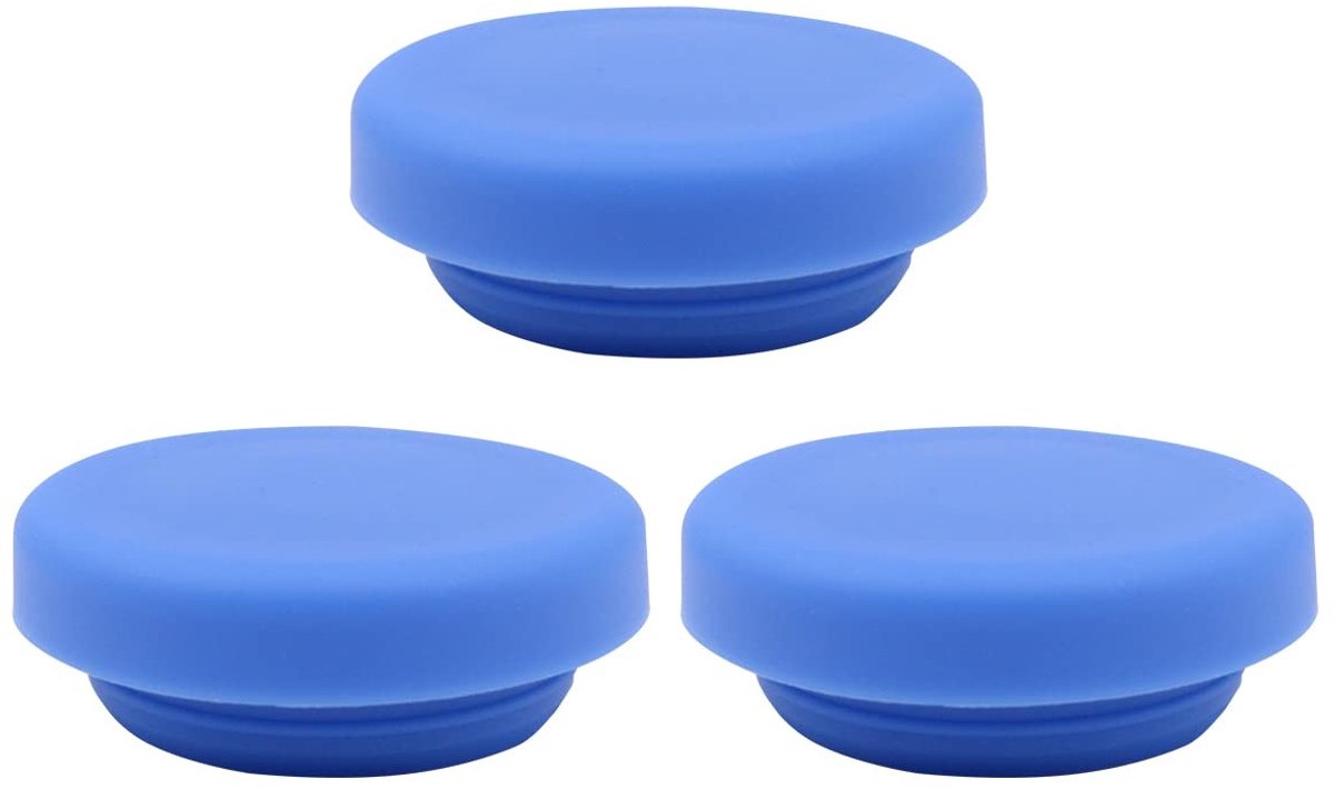Dailygoods- Waterflesdop Herbruikbaar - Siliconen Dop - Antilek - Stofdicht - Geschikt voor 55mm Flessen - 3 Stuks - Duurzaam - Waterflesdeksel
