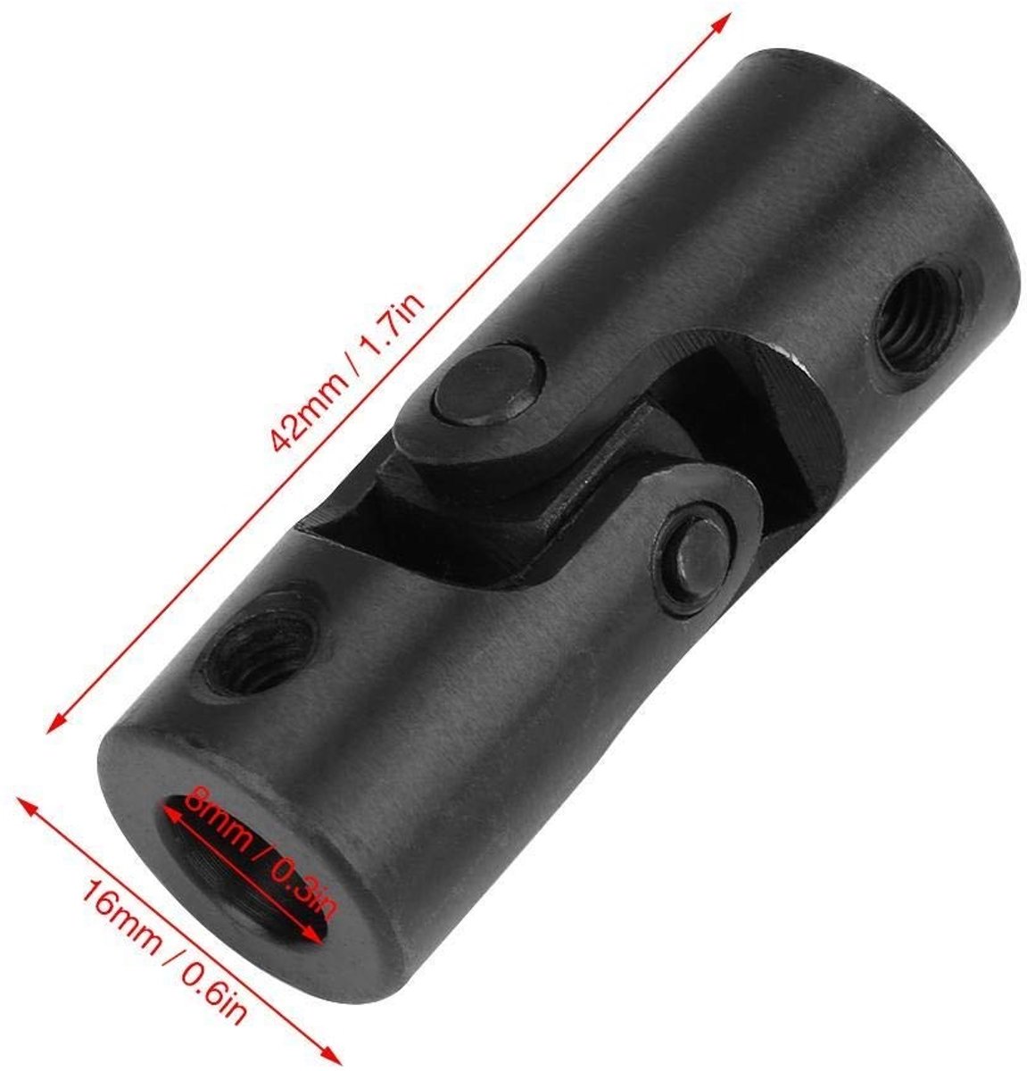 Dailygoods- Motorconnector Universeel - Koppeling Stijve Stangen - Hoogwaardig Metaal - Binnendiameter 8mm - Buitendiameter 16mm - Lengte 42mm