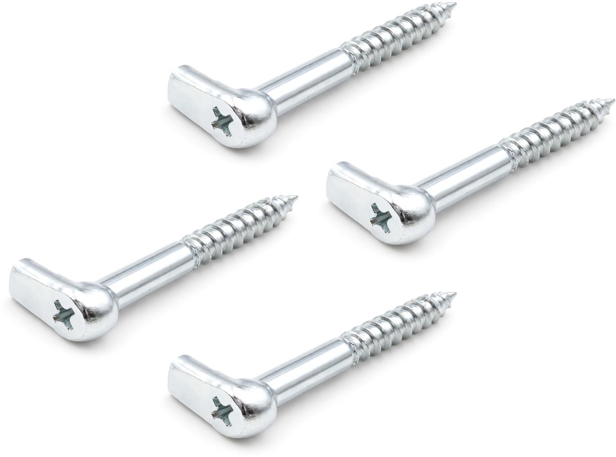 Dailygoods - Set van 4 Schroefhaken met Kruiskophaak voor Wand en Plafond