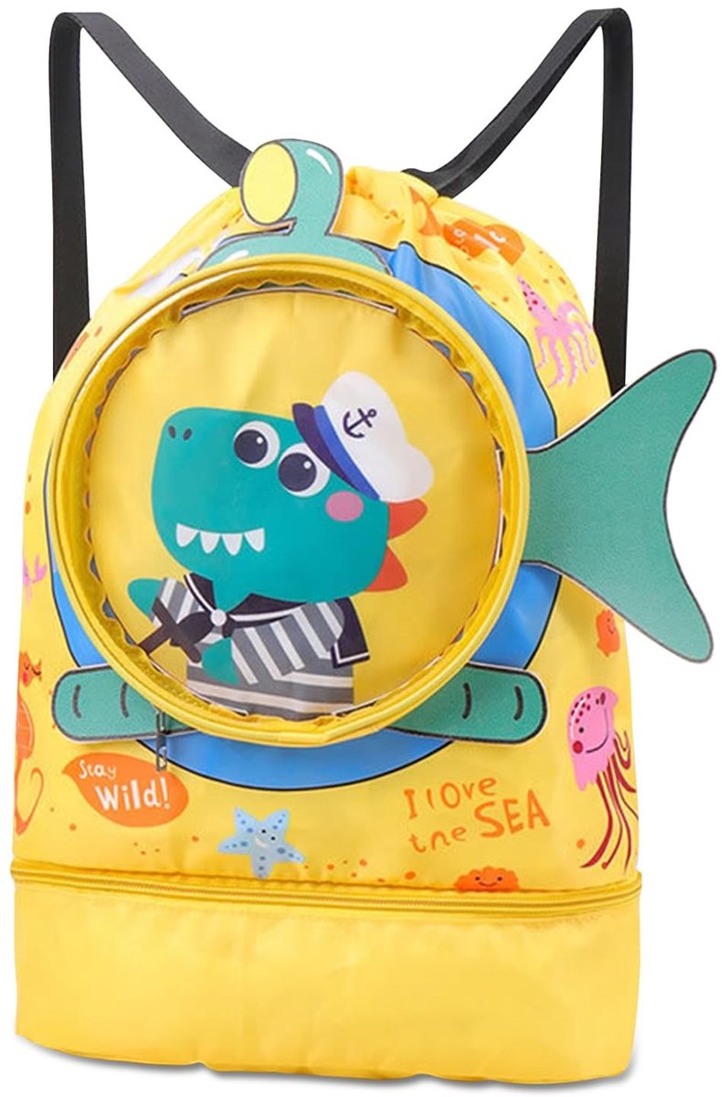 Dailygoods- Gymrugzak Waterdicht - Trekkoord - Natte Scheiding - Zwembadtas/Schoenenvak - Krokodillenpatroon - Ideaal voor School/Reizen