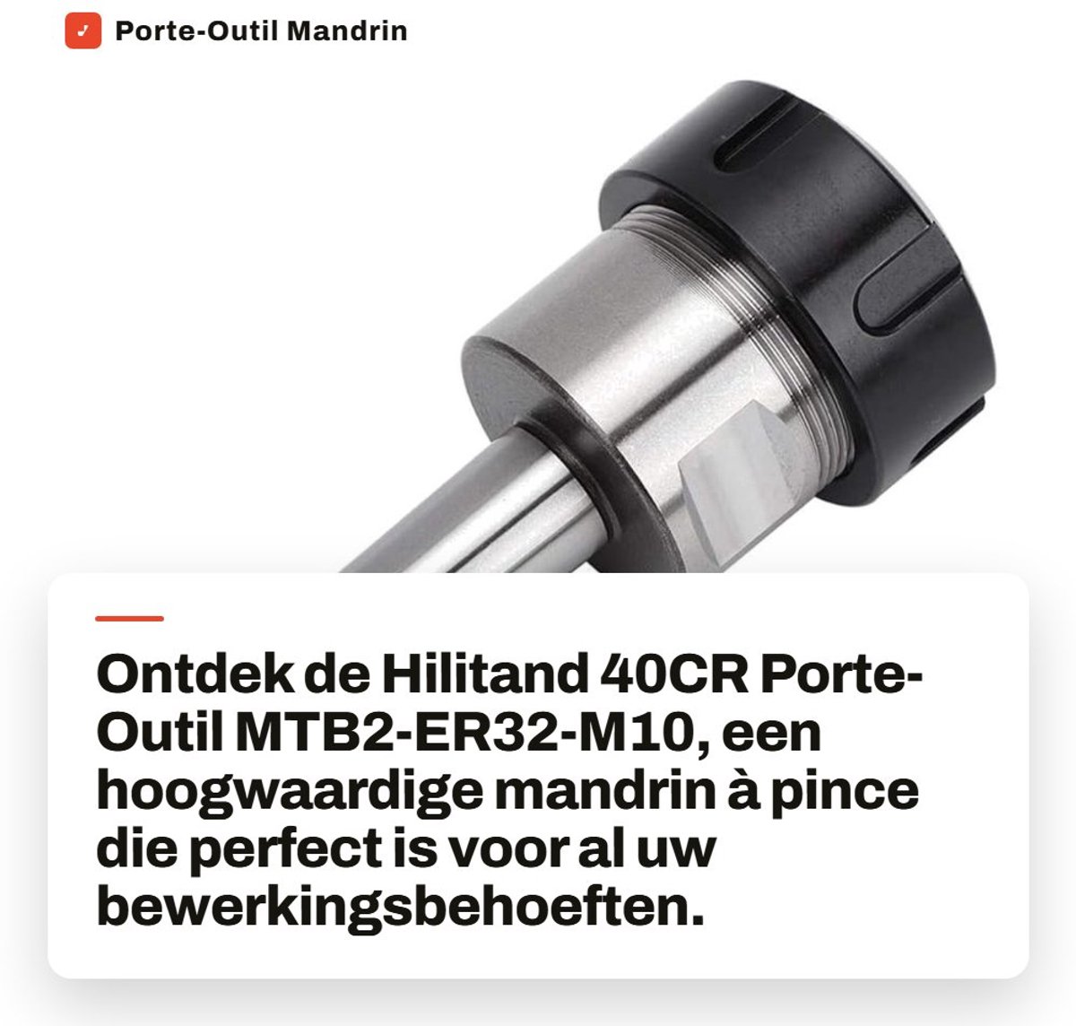 Dailygoods - Porte-Outil Mandrin à Pince - Mandrin voor gereedschap - Voor 1-20mm - Geschikt voor MTB2-ER32-M10 - Betrouwbare grip - Ideaal voor preci...