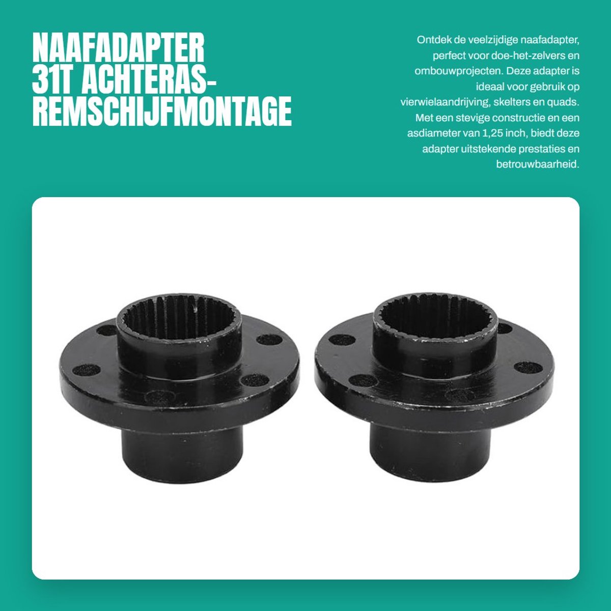 Dailygoods - Naafadapter - 31T achteras-remschijfmontage - Ideaal voor doe-het-zelvers - 6 boutgaten - Geschikt voor 50cc 110cc 125cc 150cc