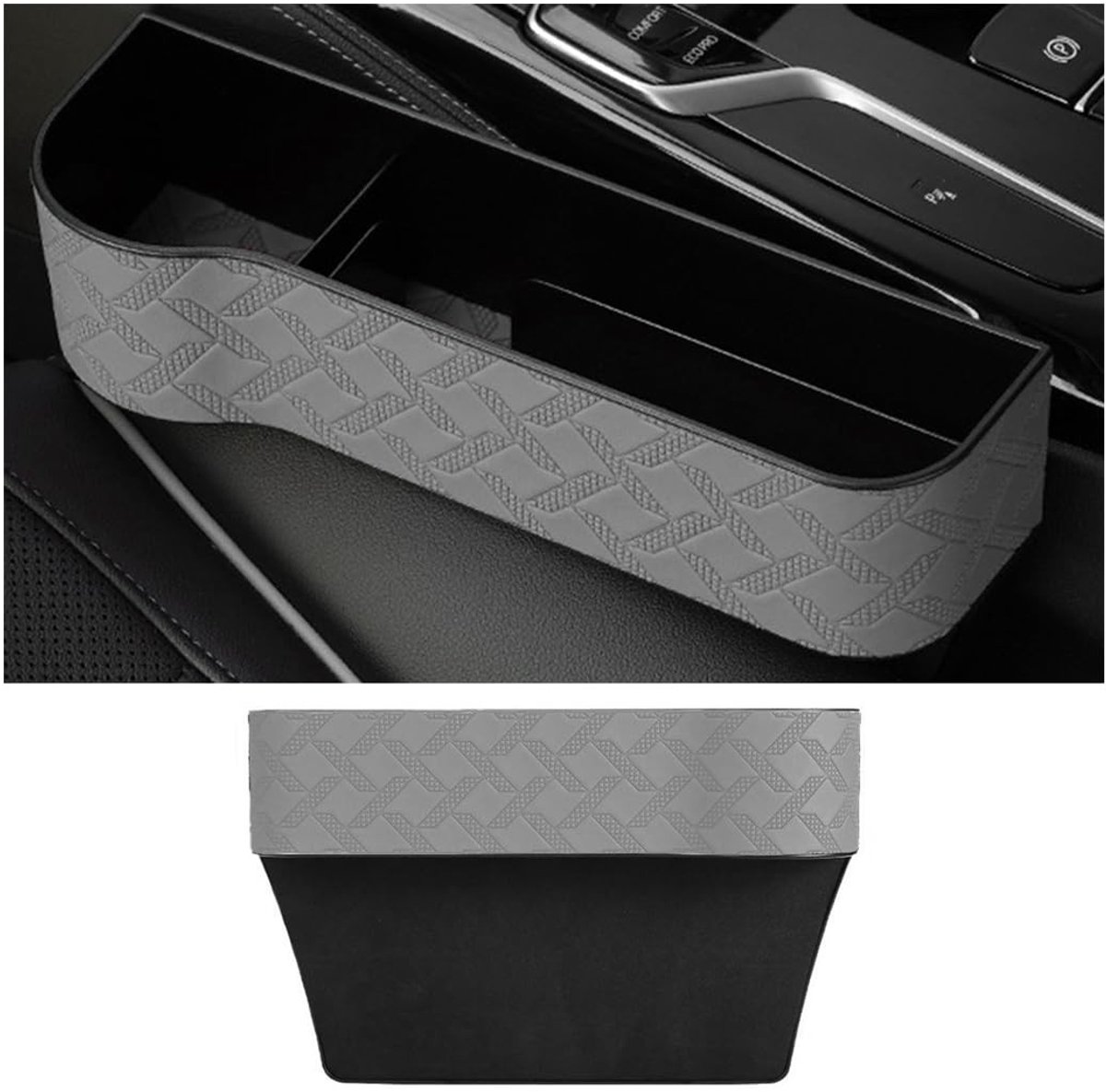 Dailygoods - Opbergdozen voor autostoelen - Organizer voor autostoelen - Draagbaar en praktisch - Grijs - Zitvakken voor auto - Geschikt voor elke auto
