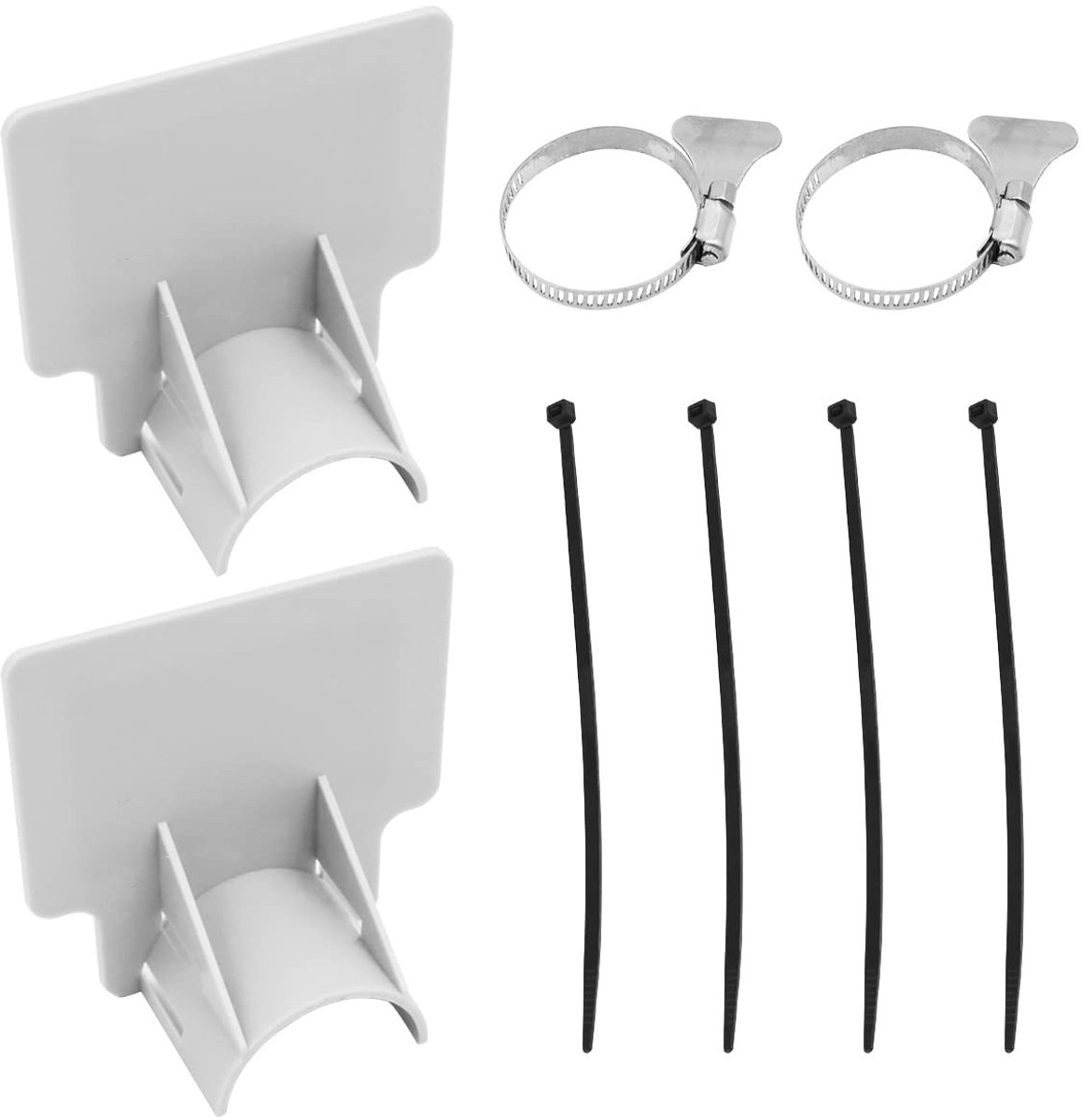 Dailygoods- Zwembadslanghouder 2 Stuks - Geschikt voor Slangen 30-38 mm - ABS Materiaal - Voorkomt Doorzakken - Voor Intex-Zwembaden - Grijs - Slangbeugel
