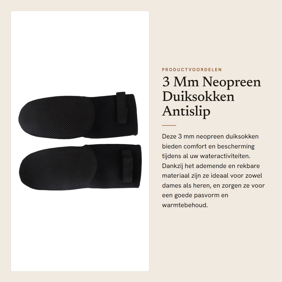Dailygoods- Duiksokken 3 Mm Neopreen - Waterdichte Antislip - Ademend en Rekbaar - Lichtgewicht en Sneldrogend - Slijtvast en Warm - Hoge Elasticiteit - Duikwetsuitsokken