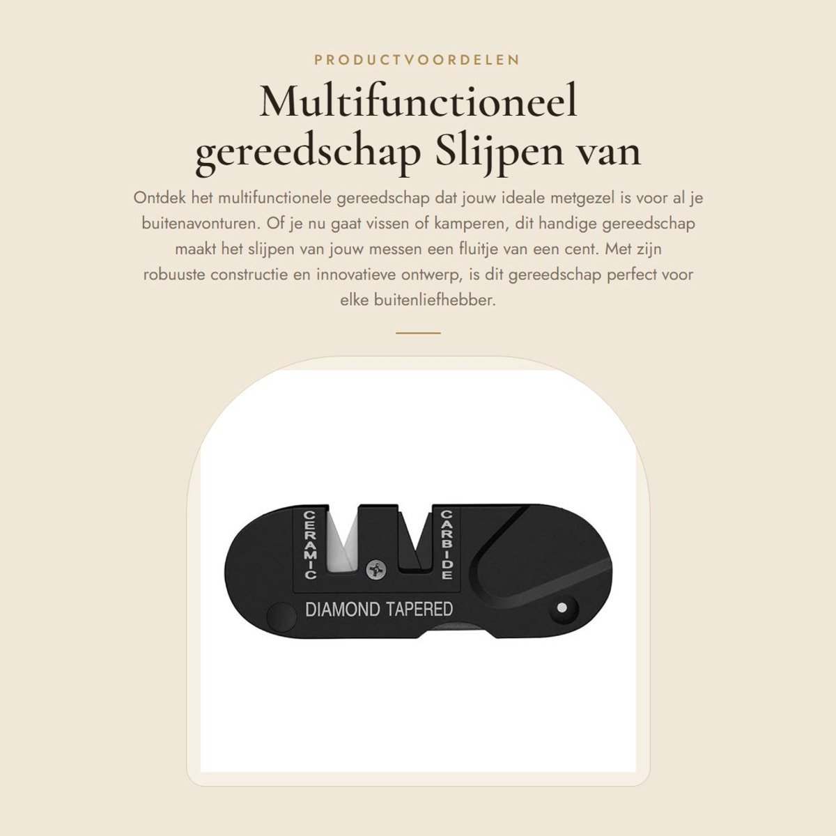 Dailygoods - Multifunctioneel gereedschap - Slijpen van messen - Draagbaar en handig - Zwart - Perfect voor vissen en kamperen - Robuust en lichtgewicht