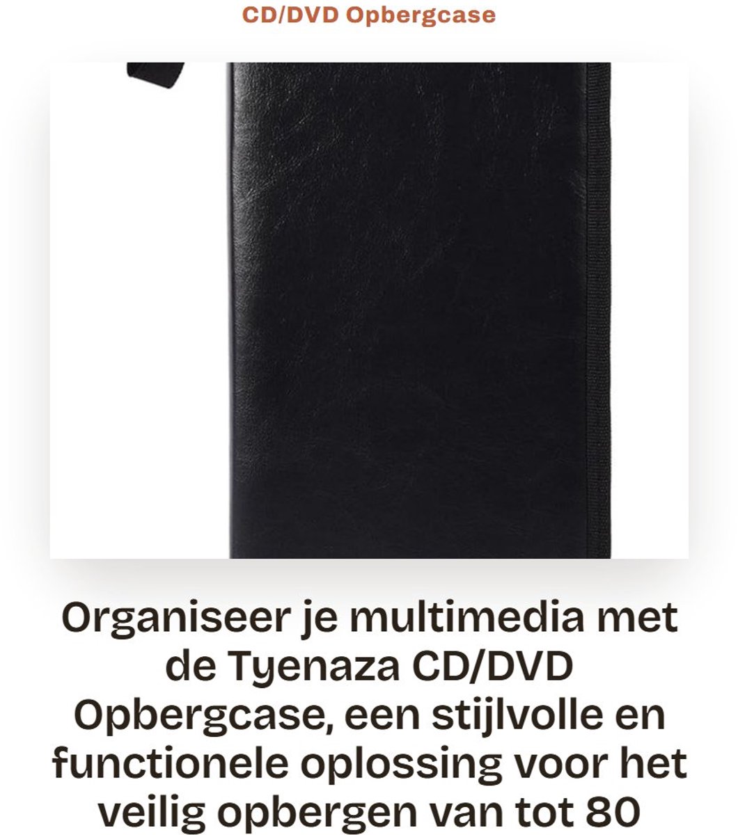 Dailygoods- CD Hoes - 80 Capaciteit - Duurzaam PU Leer - Lichtgewicht - Handzaam - Waterdicht Ontwerp - Dvd Hoes