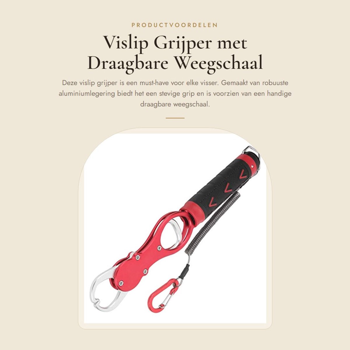 Dailygoods- Vislip Grijper Aluminiumlegering - Draagbare Weegschaal - Antislip Handgreep - Robuust en Duurzaam - Lange Levensduur - Gemakkelijk Afleesbaar Gewicht - Viscontrole