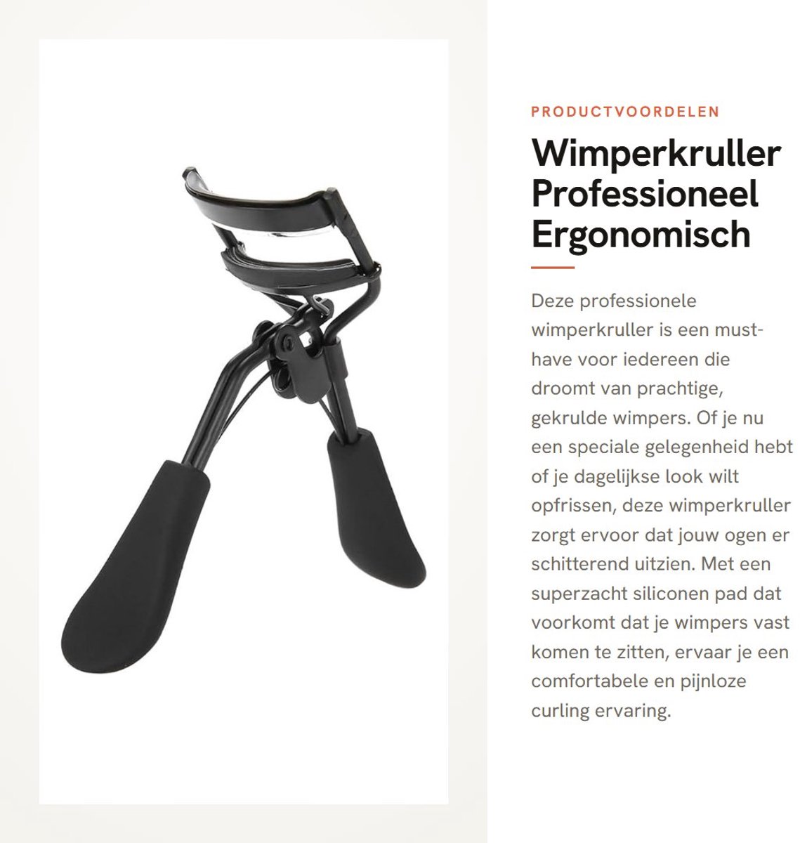 Dailygoods- Wimpertang Professionele Roestvrij Staal - Ergonomisch Ontwerp - Siliconen Pad - Oogopenend - Intensieve Krullen - Volumineuze Wimpers - Wimperkruller