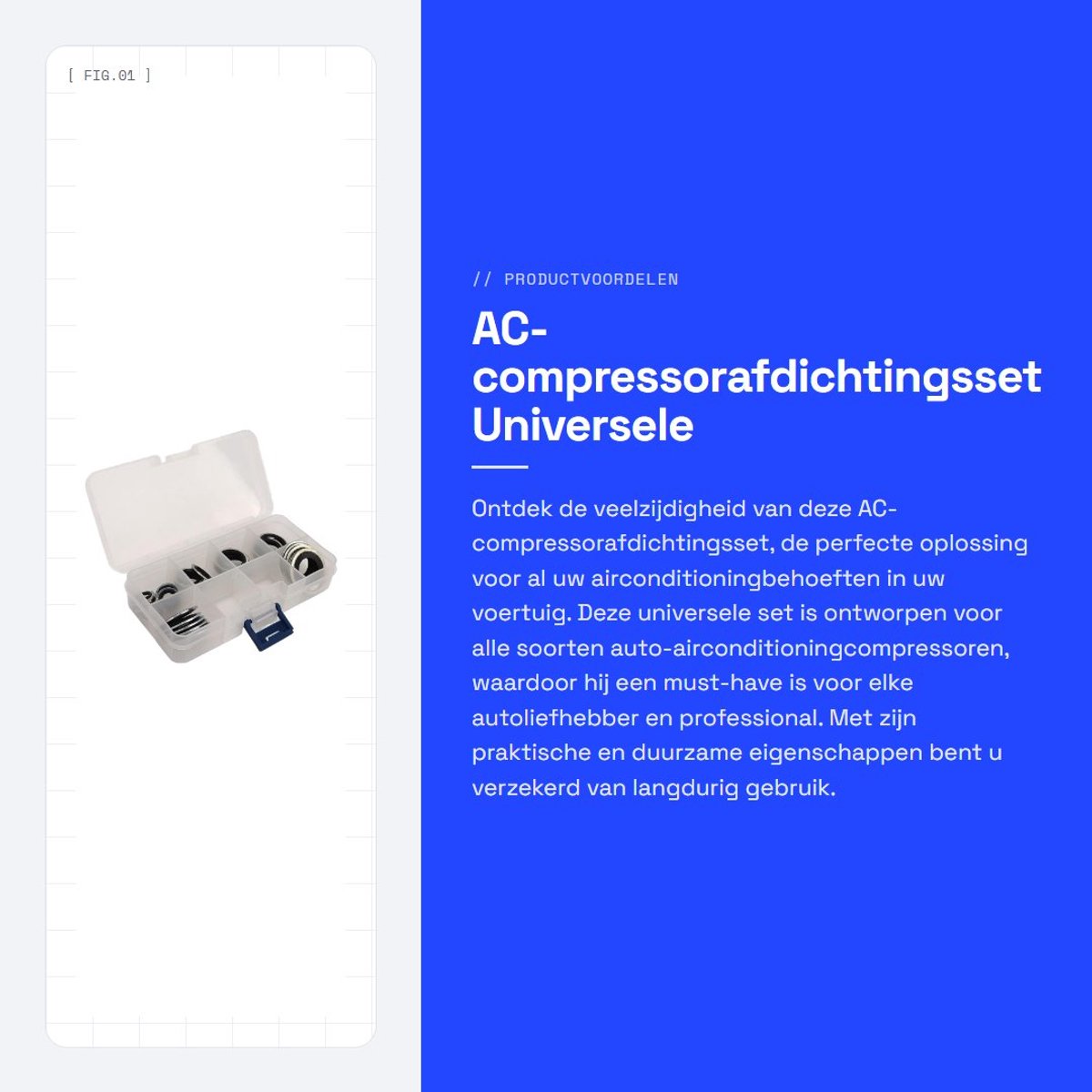 Dailygoods- Afdichtingsset Universeel - AC-compressorafdichtingsset - Draagbare Opbergdoos - Slijtvaste Aluminiumlegering - Hoge Precisie - Professionele Productie - Compressor Kit