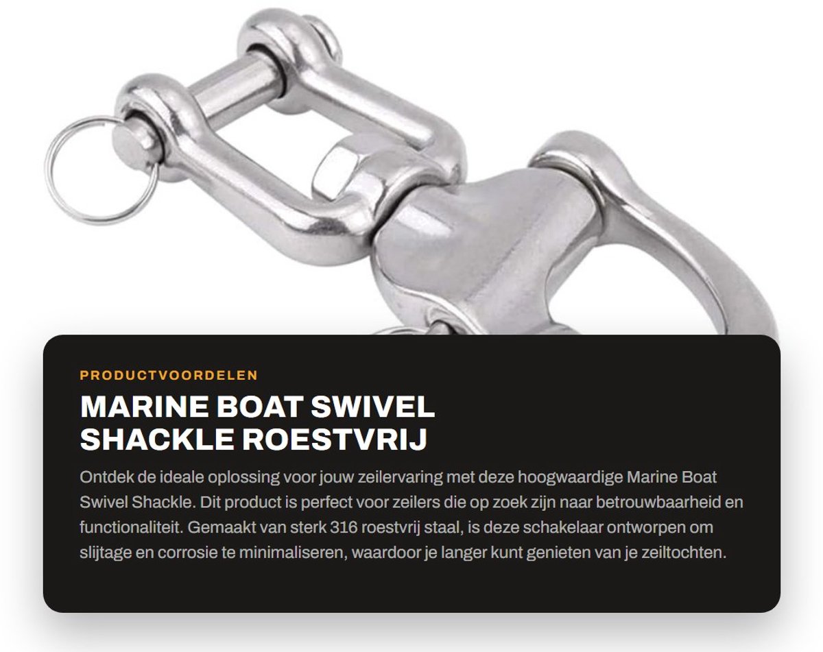 Dailygoods - Marine Boat Swivel Shackle - Roestvrij staal - Ideaal voor zeilen - Snapschroef - Duurzaam en sterk - Geschikt voor spinnaker halyard - 1...