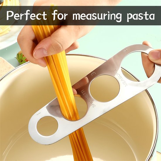 RVS Spaghetti Portioner met 4 Maatgaten - Perfect voor Gezinnen van Merkloos — afbeelding 2