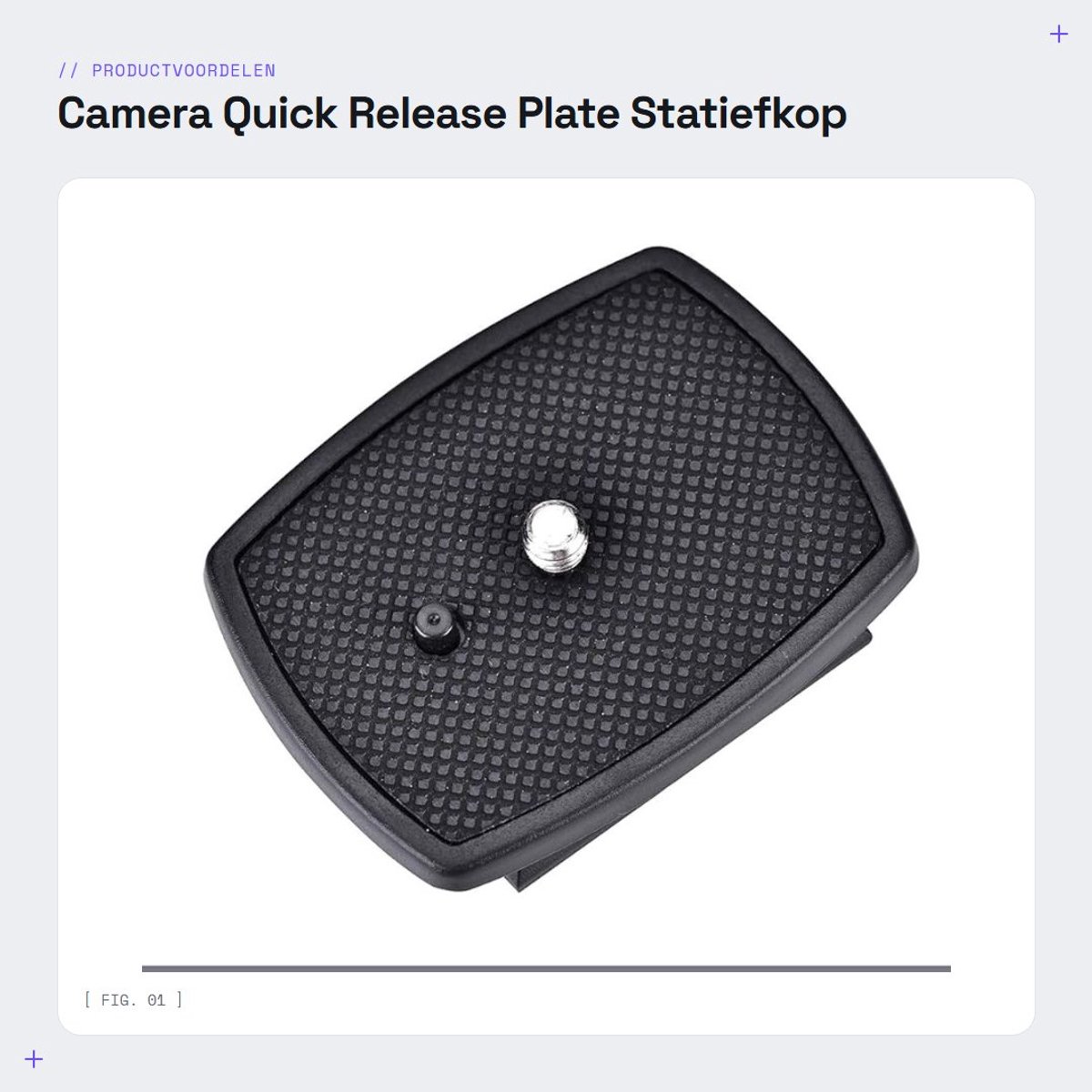 Dailygoods - Camera Quick Release Plate - Statiefkop Adapter - Lichtgewicht - Compatibel met Velbon - Geschikt voor camera's