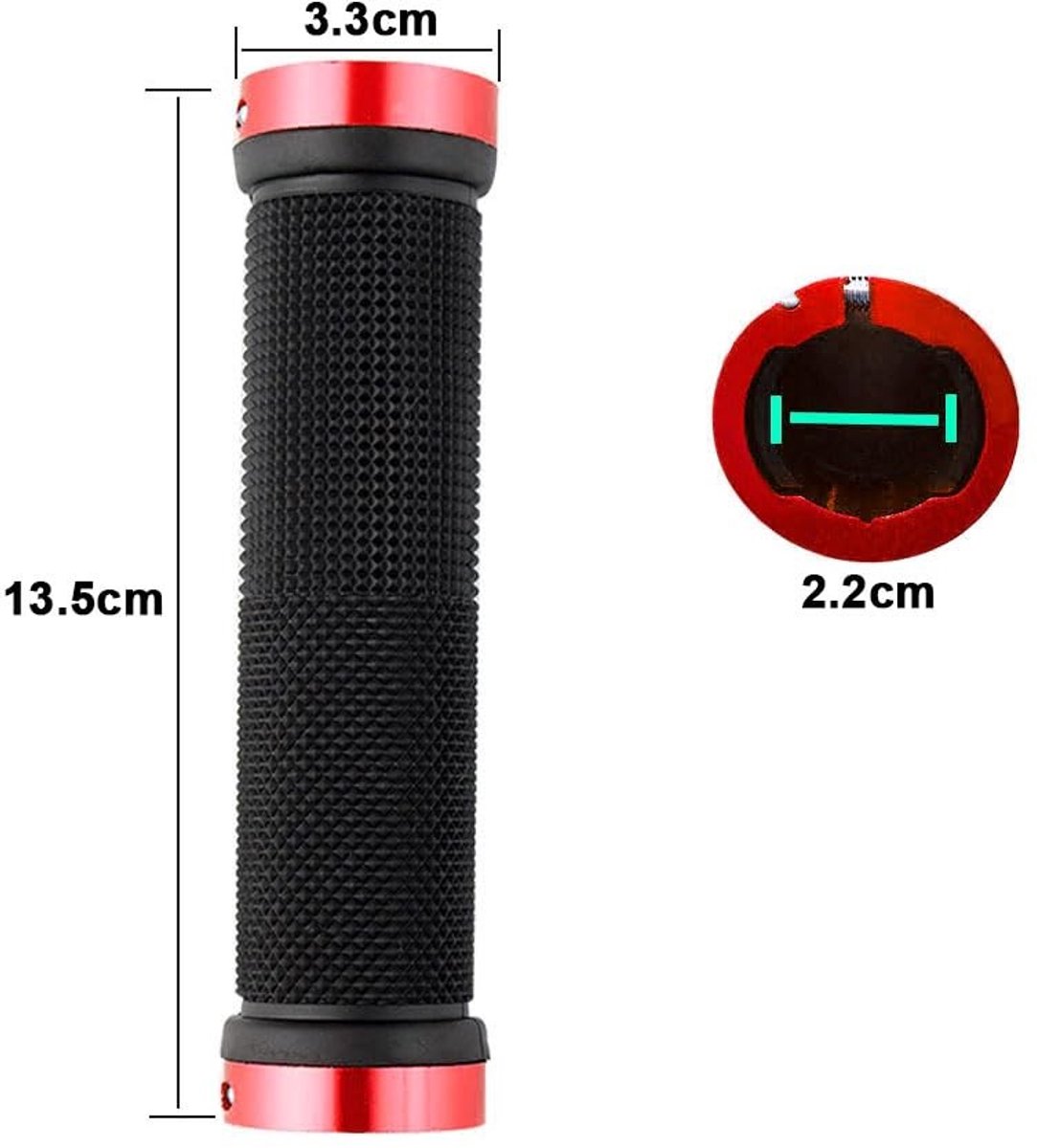 Dailygoods- Fietshandgreep Antislip - Fietshandvatten - Aluminium Vergrendeling - Mountainbike Handvatten - Rubber - 4 Stuks - Fietshandvat