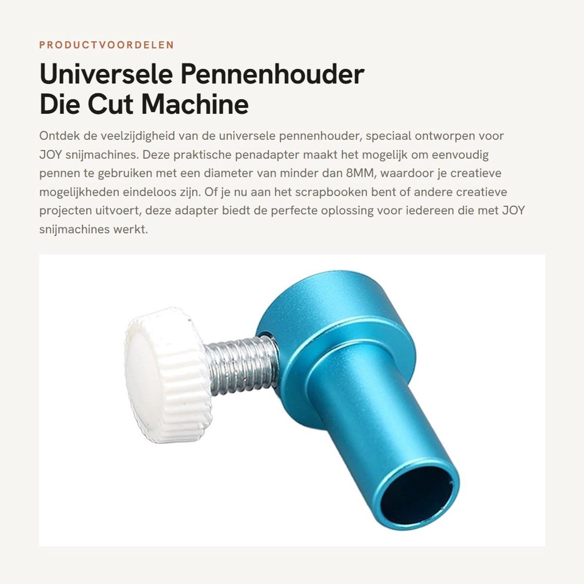 Dailygoods Universele Pennenhouder - Die Cut Machine Pen Adapter - Aluminiumlegering - Geschikt voor snijmachine - Pennen met diameter minde...