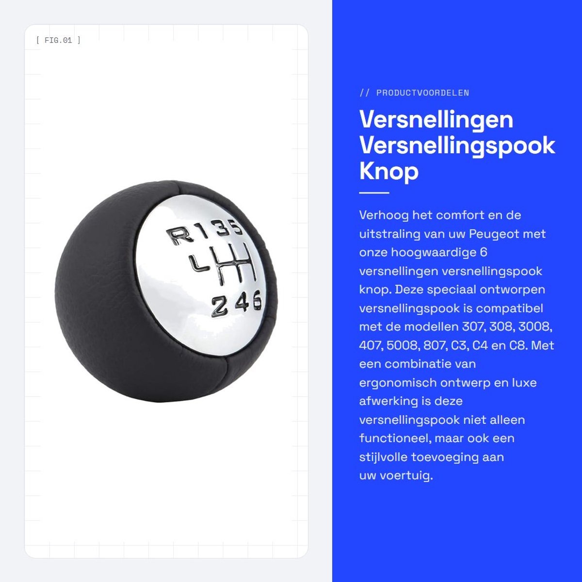 Dailygoods- Versnellingspookknop Ergonomisch - Pookknop - Universeel - Hoogwaardige ABS - Chroom - Luxe Design - Versnellingspook