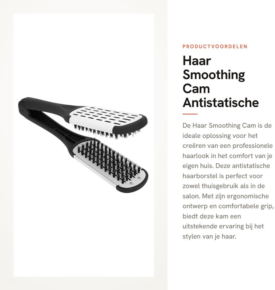 Dailygoods - Haar Smoothing Cam - Antistatische Haarborstel - Ergonomisch Ontwerp - Kappersgereedschap - Thuisgebruik - Geschikt voor Alle Haartypen