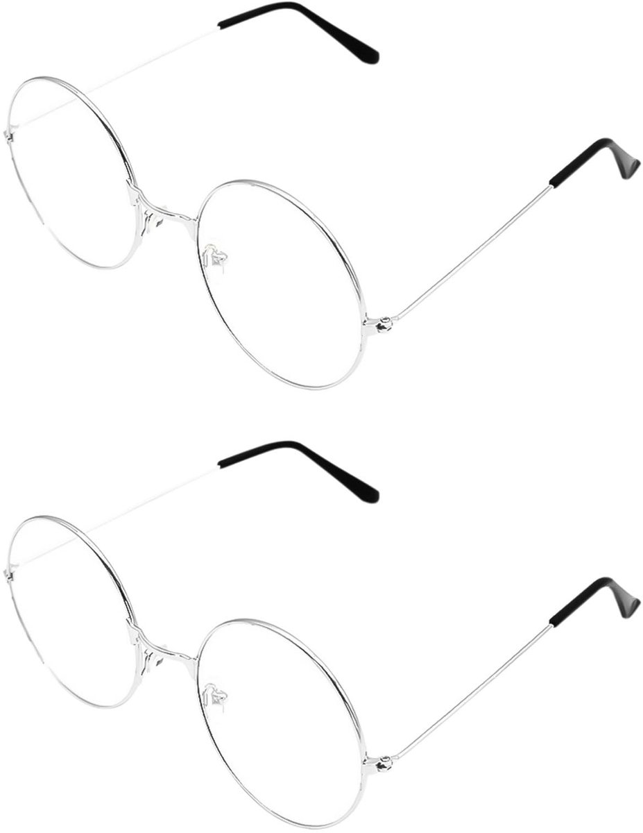 Dailygoods- Retro Brillen - Uniseks - Heldere Glazen - Lichtgewicht - Feestbrillen Volwassenen - Accessoire voor Carnaval/Festival - Feestbril