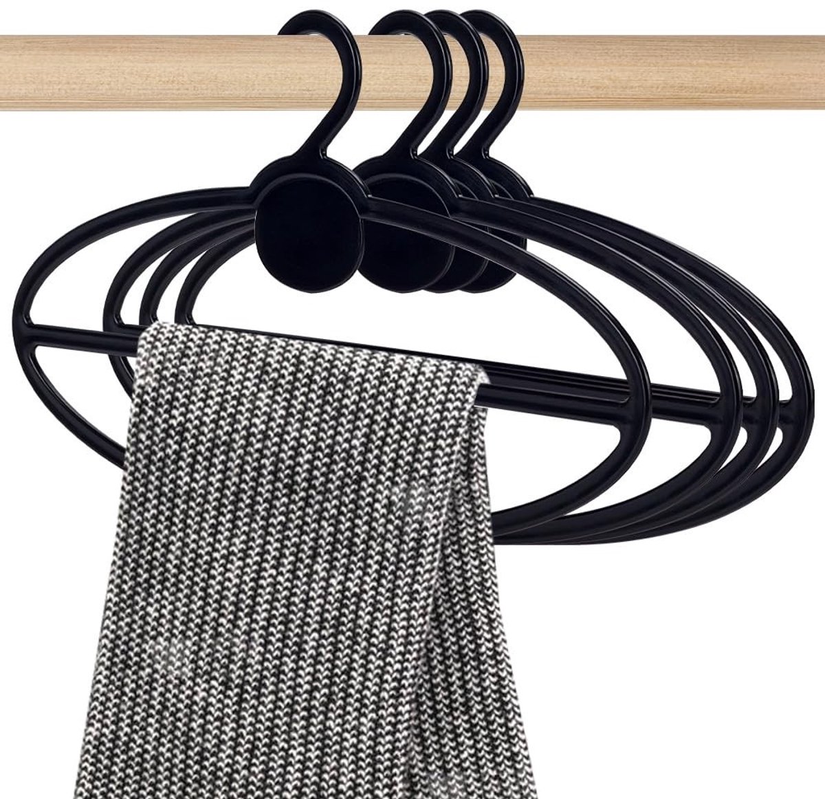 Dailygoods- Sjaal Hanger - 10 Stuks - Ovale Sjaal Hanger Ring - Stropdas/Sjaal Houder - Ruimtebesparend - Plastic - Organisator - Sjaalhouder