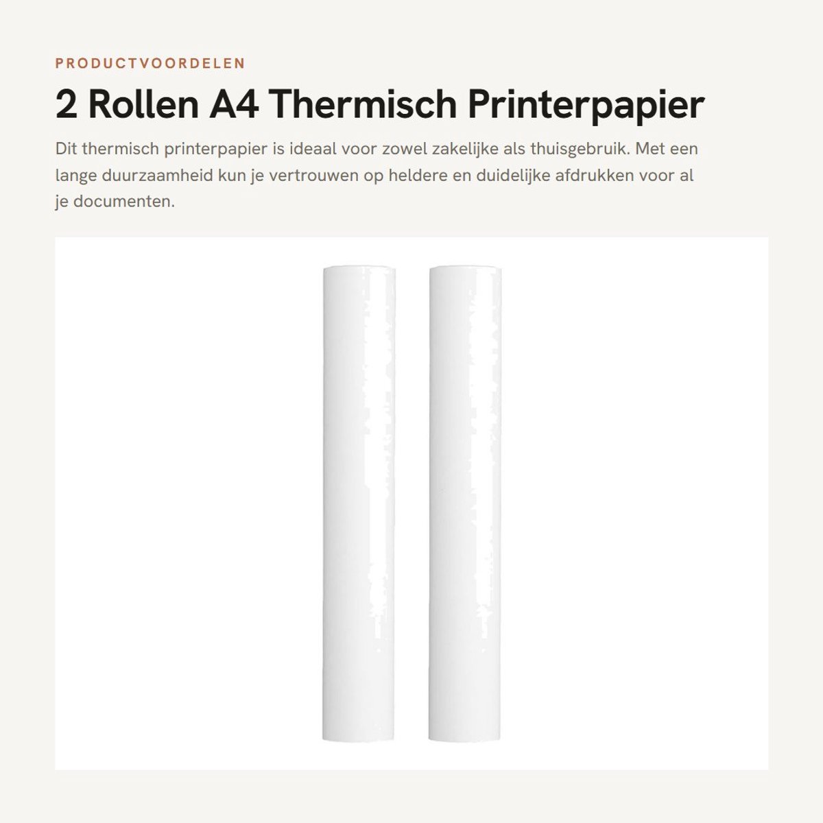 Dailygoods- Thermisch Printpapier 2 Rollen A4 - Duurzaam - Navulling - Voor Zakelijke Kantoren - Voor Woningen - Lange Termijn Gebruik - Afdrukpapier