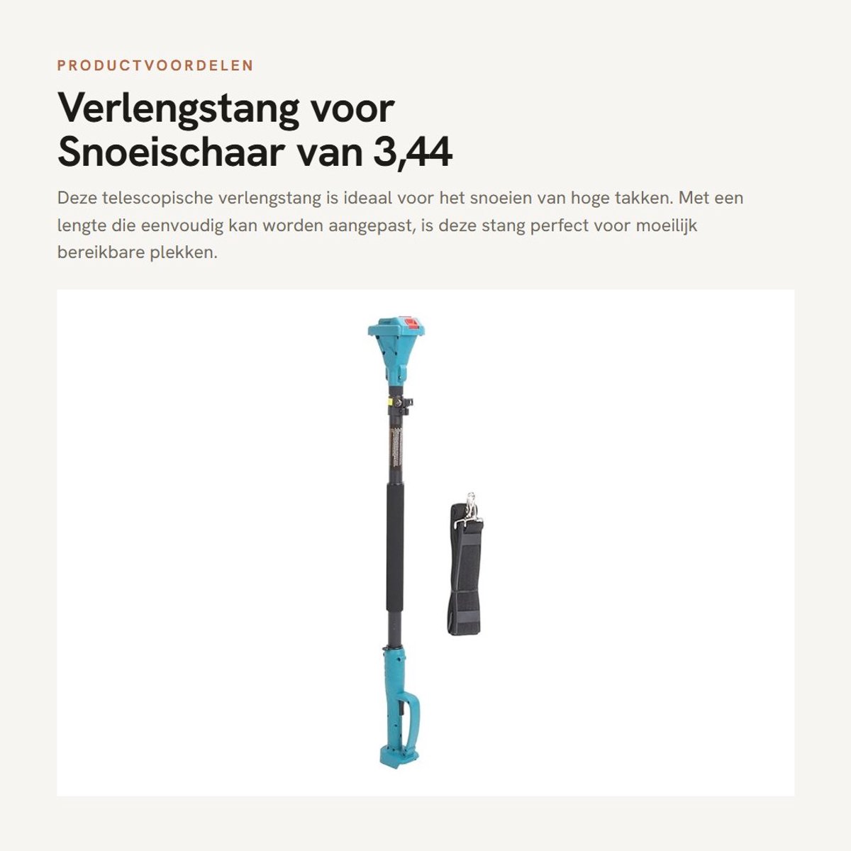 Dailygoods - Verlengstang voor Snoeischaar van 3,44 Ft tot 4,92 Ft