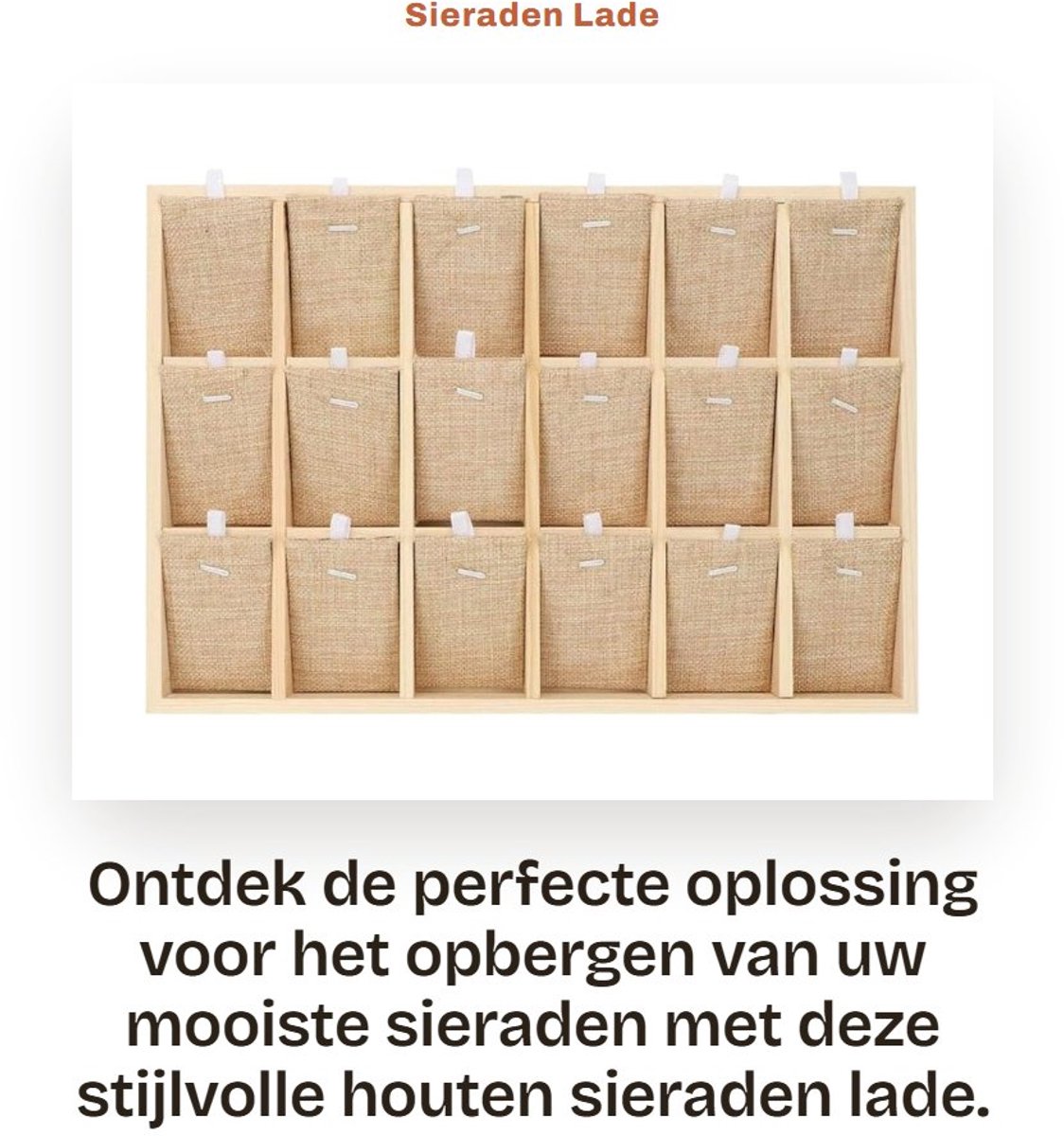 Dailygoods- Sieradenlade Houten Fluwelen Organizer - Oorbellen/Armbanden/Halskettingen - Multifunctioneel - 12/18 Sleuven - Opbergkoffer - Sieradendisplay - Sieradenorganizer