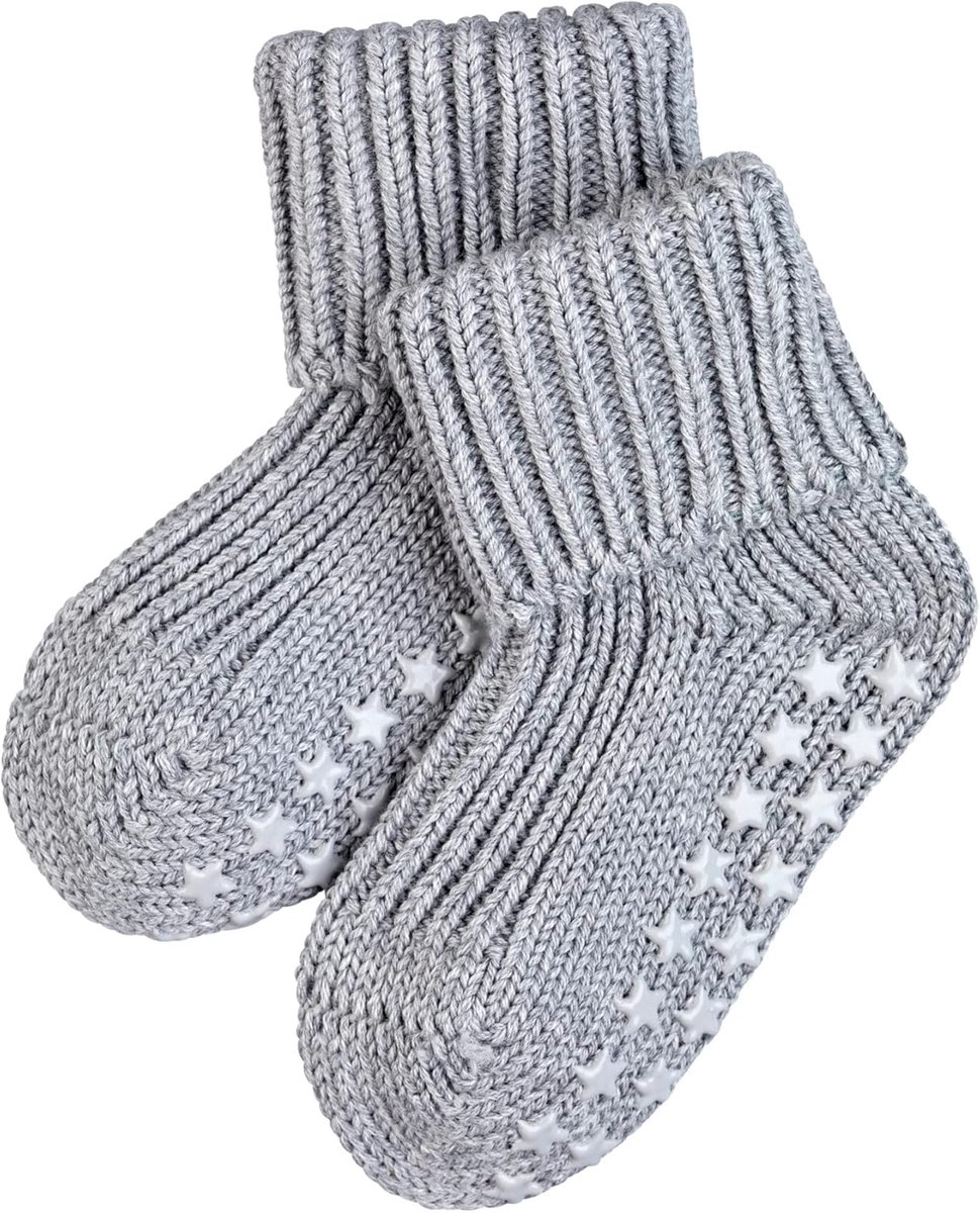 Babysokken Katoen - Huissokken Baby - Baby Comfort - Antislip Zolen - 1 Paar - Lichtgrijs