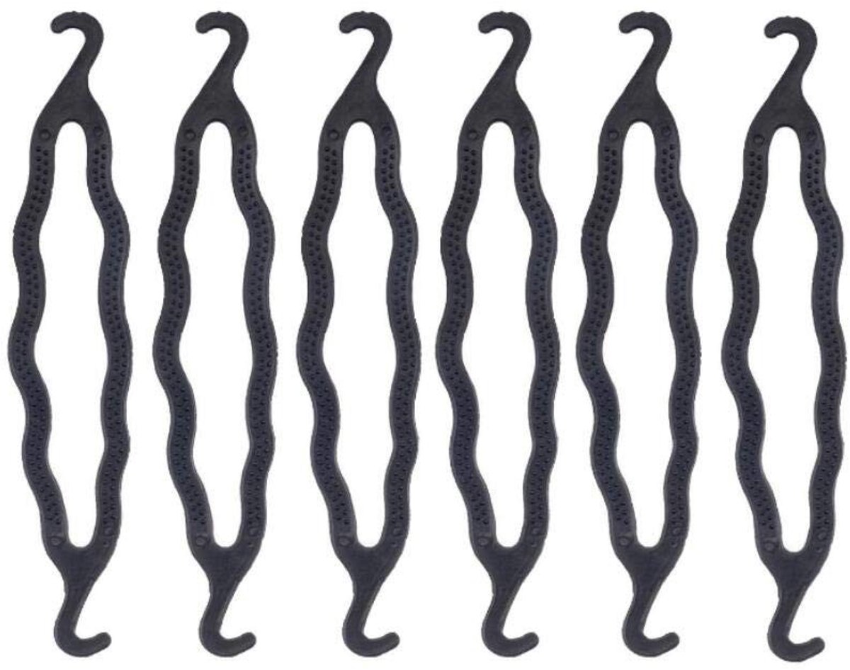 Dailygoods- Haarkapstok - 6 Zwarte Kunststof Haarspelden - Duurzaam ABS - Slijtvast en Sterk - Voor Meisjes en Vrouwen - 20,4 cm x 1,5 cm - Haarklem