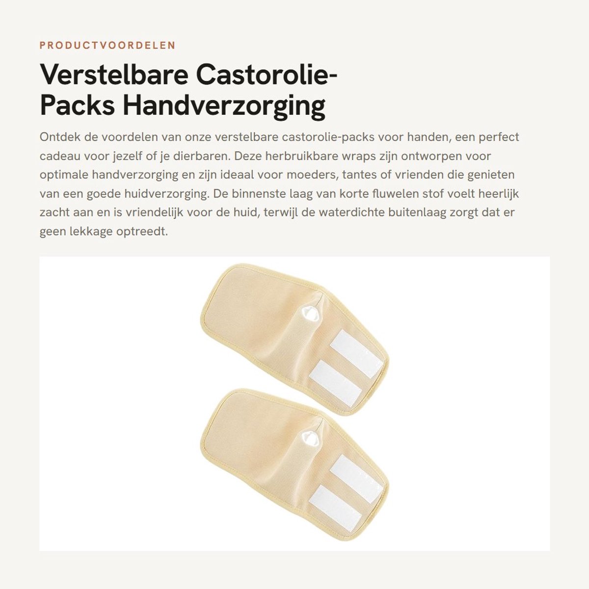 Dailygoods- Castorolie-pack 2 stuks - Verstelbaar - Waterdicht - Herbruikbaar - Katoen - Afmetingen 29x14cm - Handverpakking