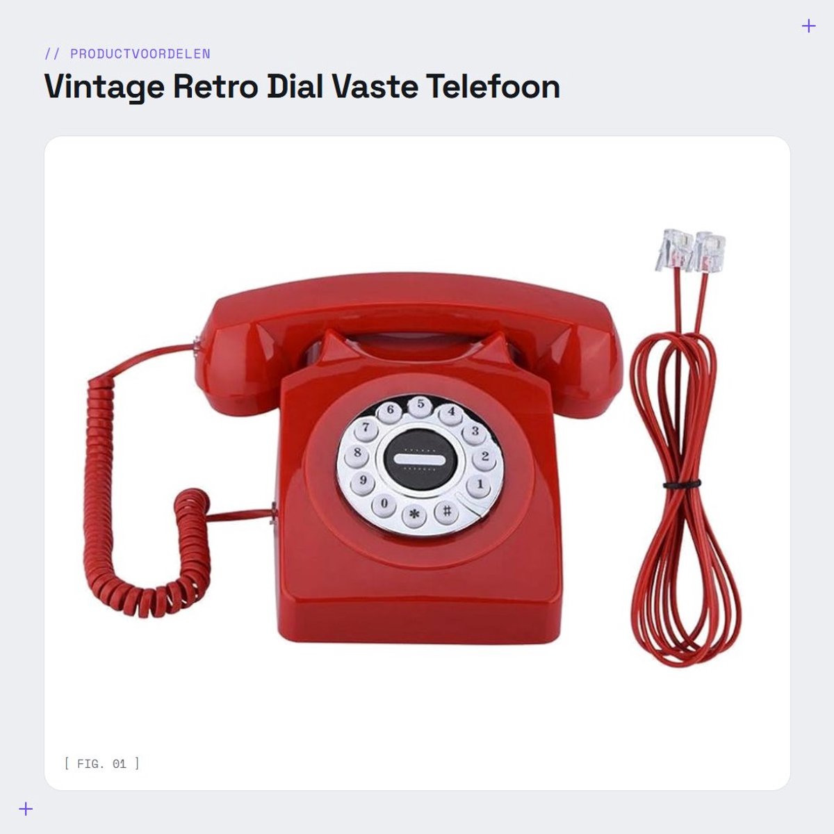 Dailygoods- Vaste Telefoon Vintage Retro - Draadloze Communicatie - Antieke Telefoon - Nummeropslag - Rood - Schokbestendig Design