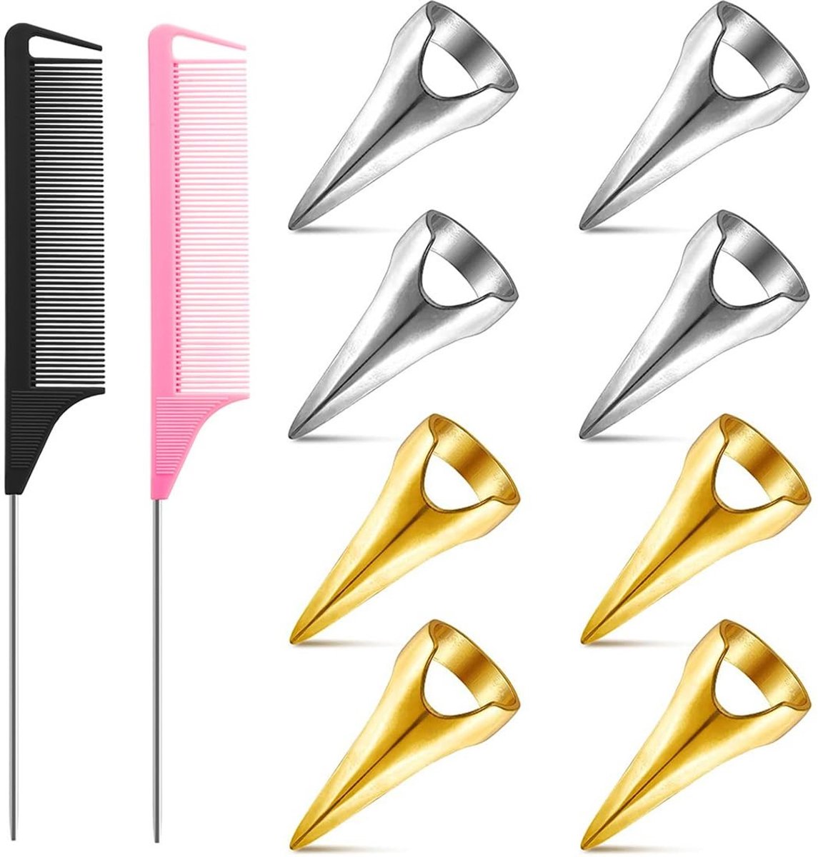Dailygoods- Haarvlechtgereedschap 10-delig - Stalen Naaldkam