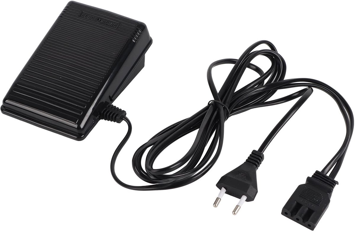 Dailygoods - Naaimachinepedaal Elektronisch - Variabele Snelheidsregelaar - Eenvoudig te installeren - Zwart - Duurzaam materiaal - Geschikt voor naai...